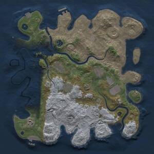 Thumbnail Rust Map: Procedural Map, Size: 3750, Seed: 424915, 16 Monuments