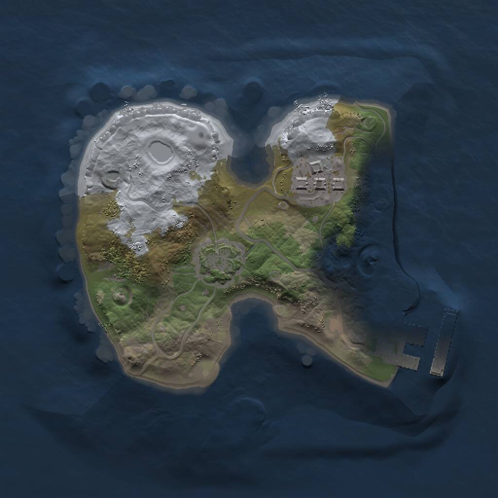 Rust Map: Procedural Map, Size: 1500, Seed: 6686, 4 Monuments