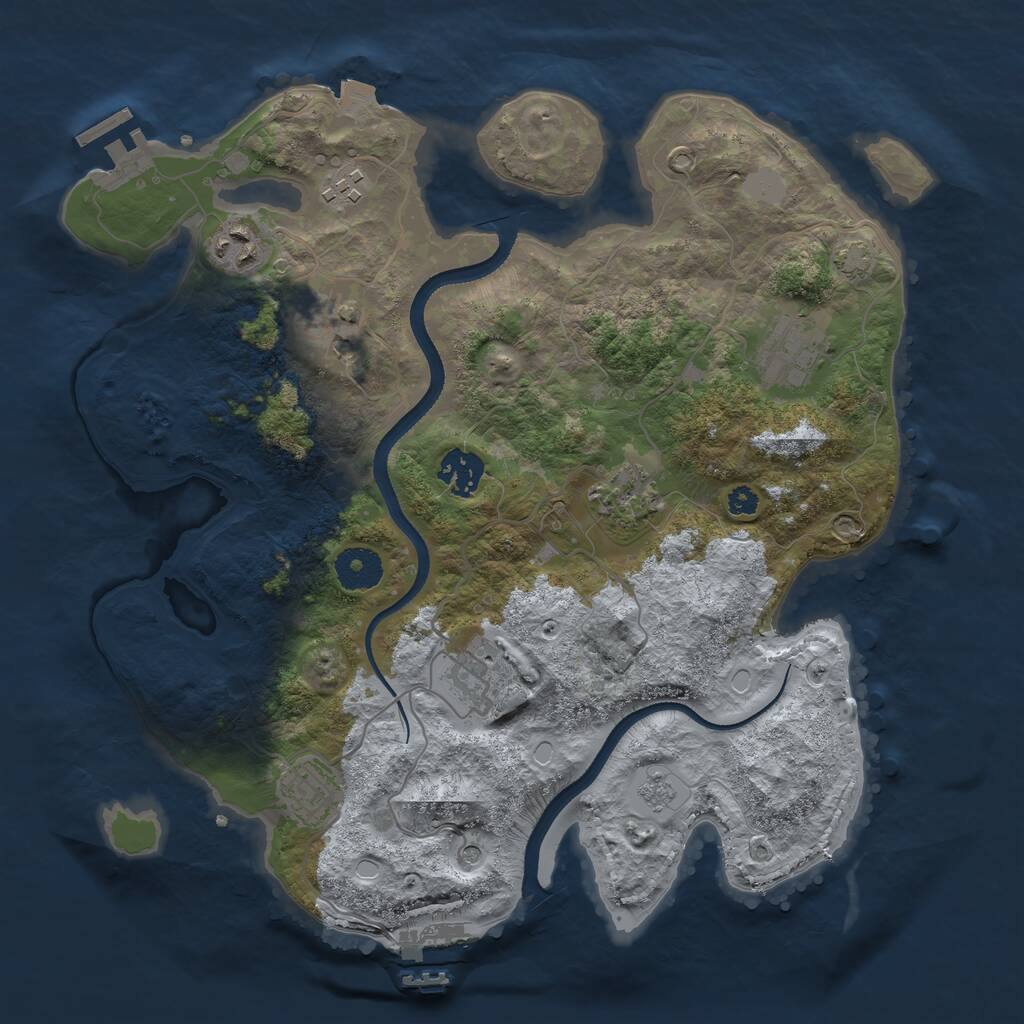 Rust Map: Procedural Map, Size: 3400, Seed: 1691244699, 14 Monuments