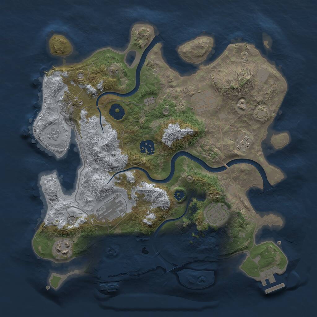 Rust Map: Procedural Map, Size: 3100, Seed: 213353893, 13 Monuments