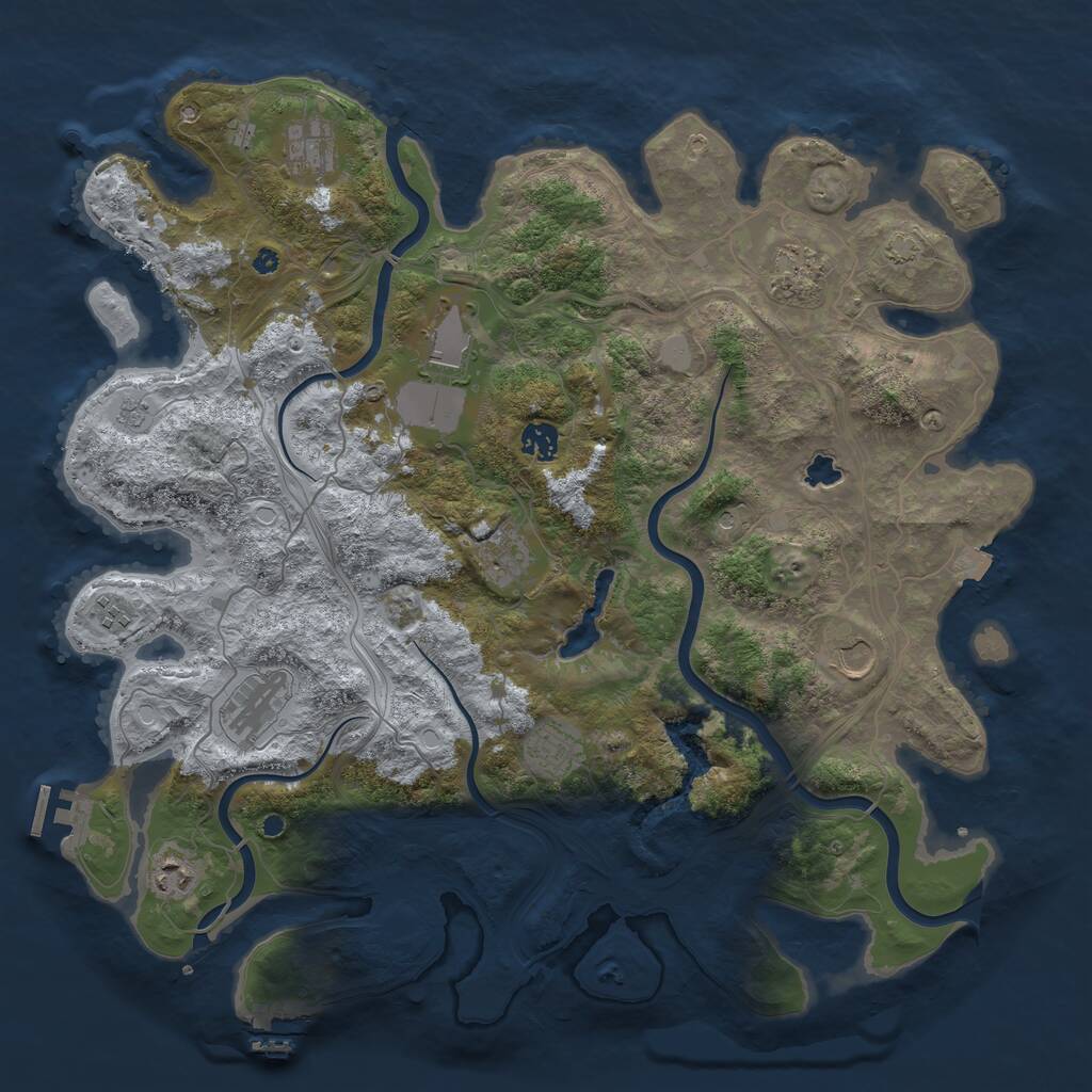 Rust Map: Procedural Map, Size: 4250, Seed: 194463205, 16 Monuments