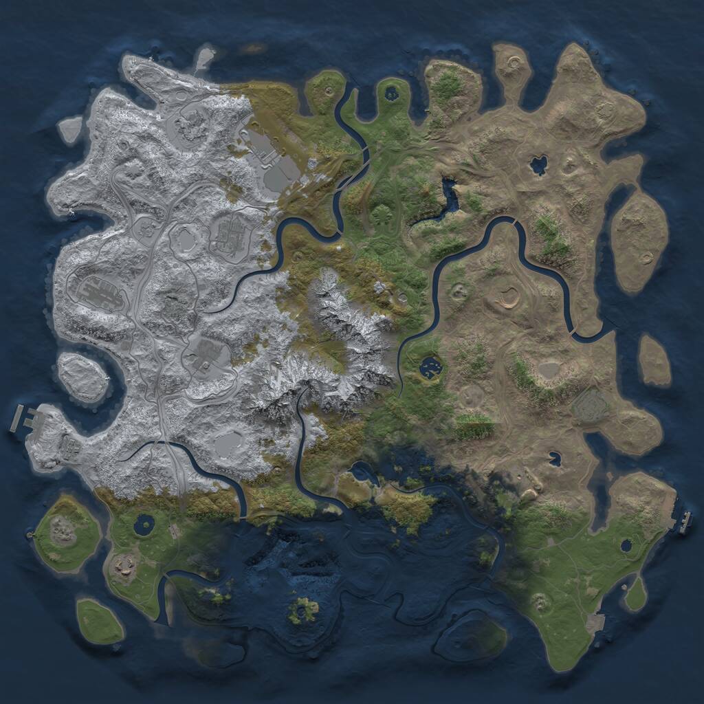 Rust Map: Procedural Map, Size: 5000, Seed: 1425907108, 17 Monuments