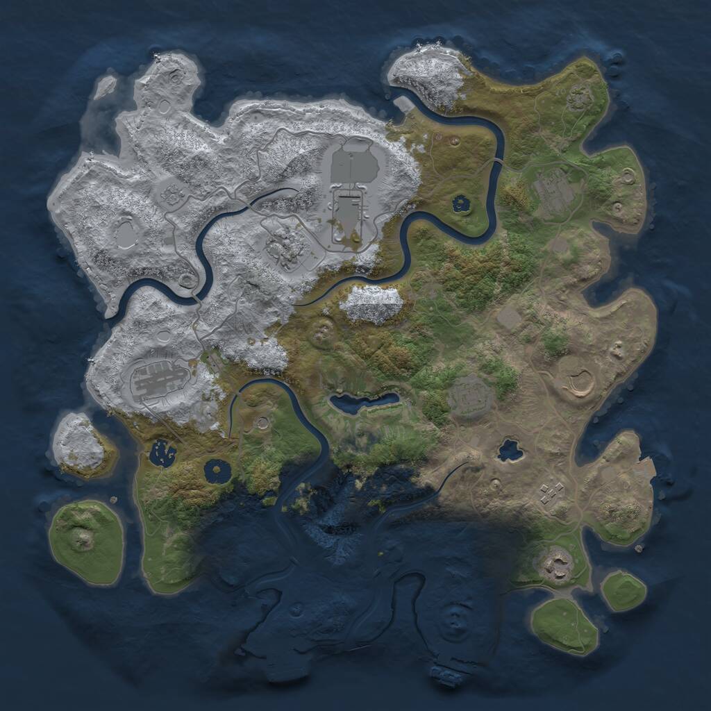 Rust Map: Procedural Map, Size: 4000, Seed: 781651678, 15 Monuments