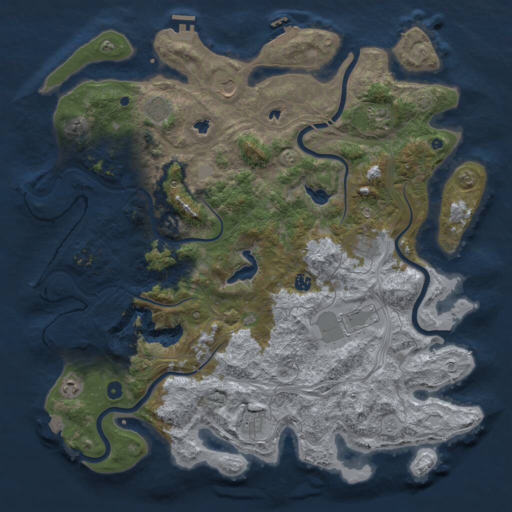 Rust Map: Procedural Map, Size: 4500, Seed: 295454, 15 Monuments