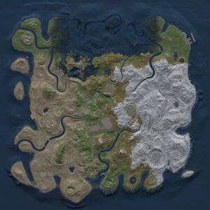 Thumbnail Rust Map: Procedural Map, Size: 4600, Seed: 1109193198, 16 Monuments