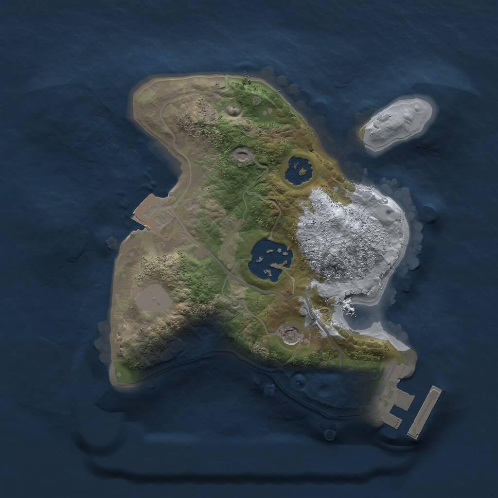 Rust Map: Procedural Map, Size: 1800, Seed: 8000, 4 Monuments