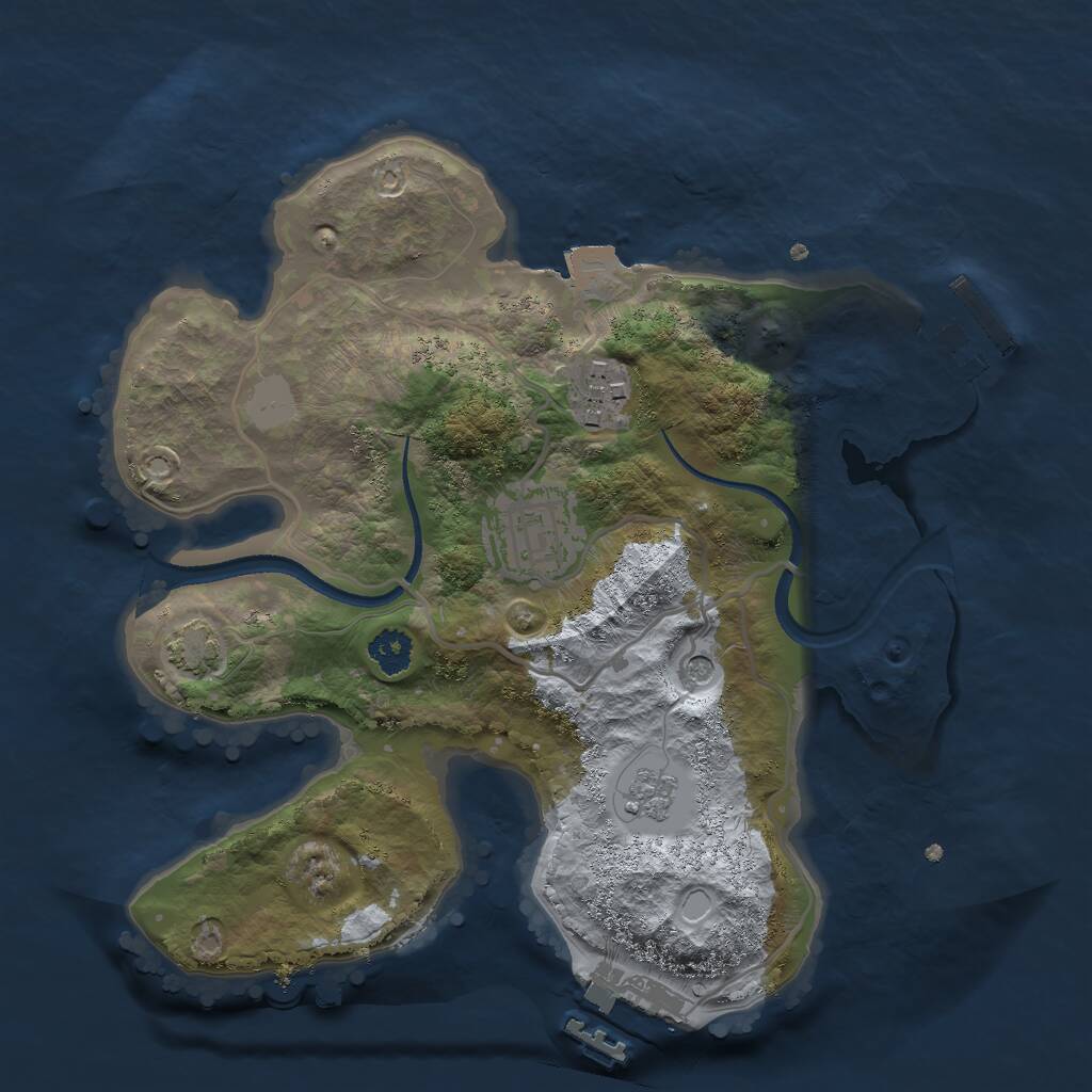 Rust Map: Procedural Map, Size: 2500, Seed: 1628485221, 8 Monuments
