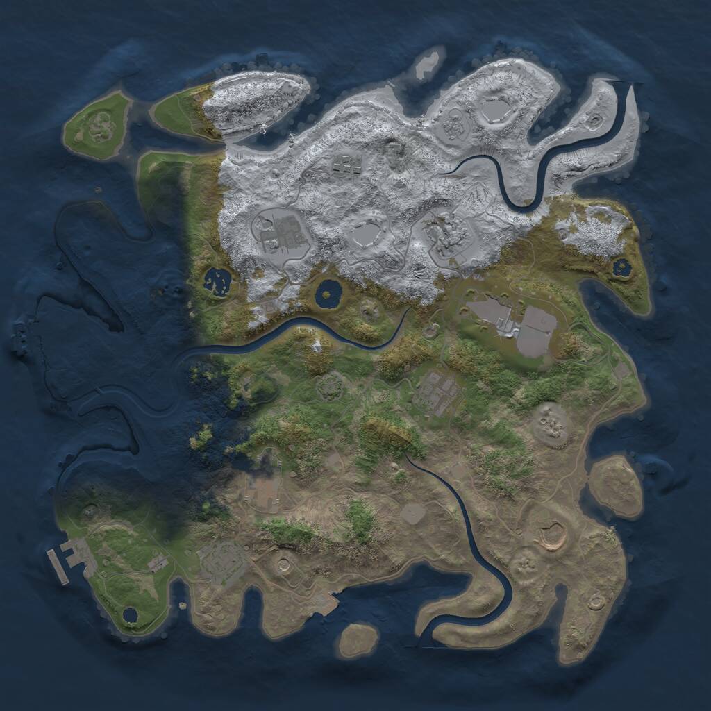 Rust Map: Procedural Map, Size: 3800, Seed: 147583462, 15 Monuments