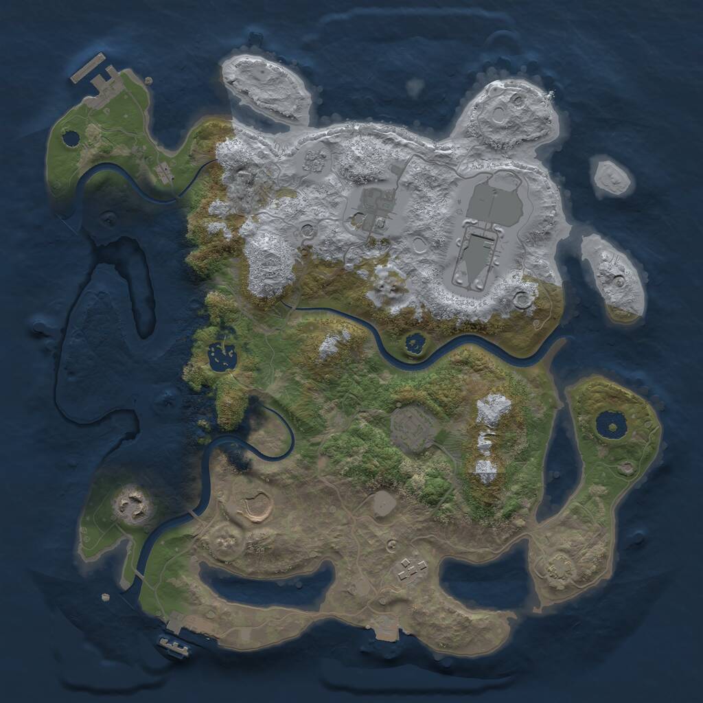 Rust Map: Procedural Map, Size: 3500, Seed: 1799843488, 13 Monuments