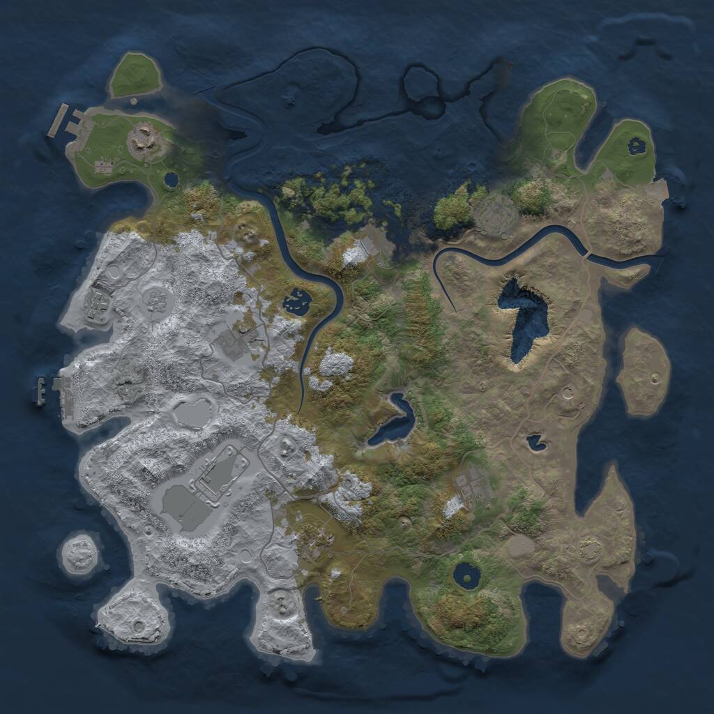 Rust Map: Procedural Map, Size: 4000, Seed: 772624767, 15 Monuments