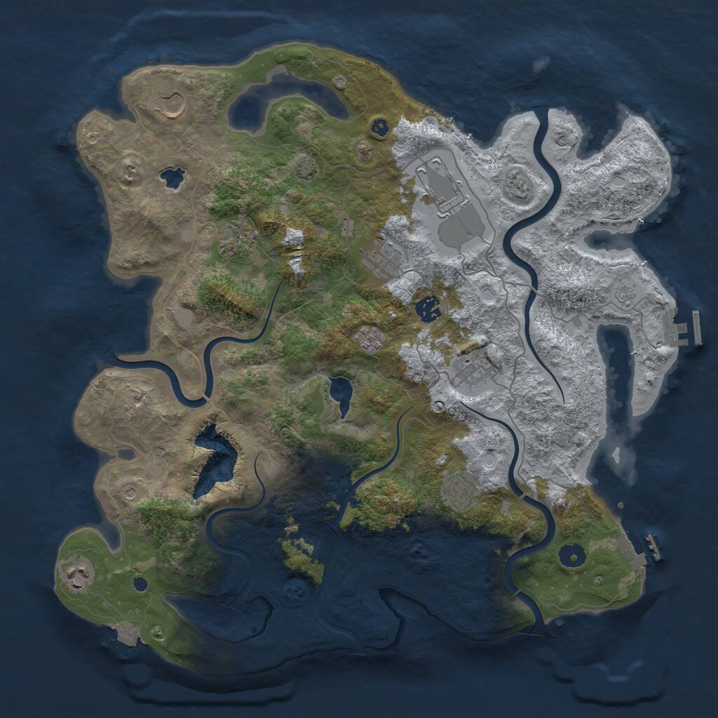 Rust Map: Procedural Map, Size: 4200, Seed: 30090000, 15 Monuments