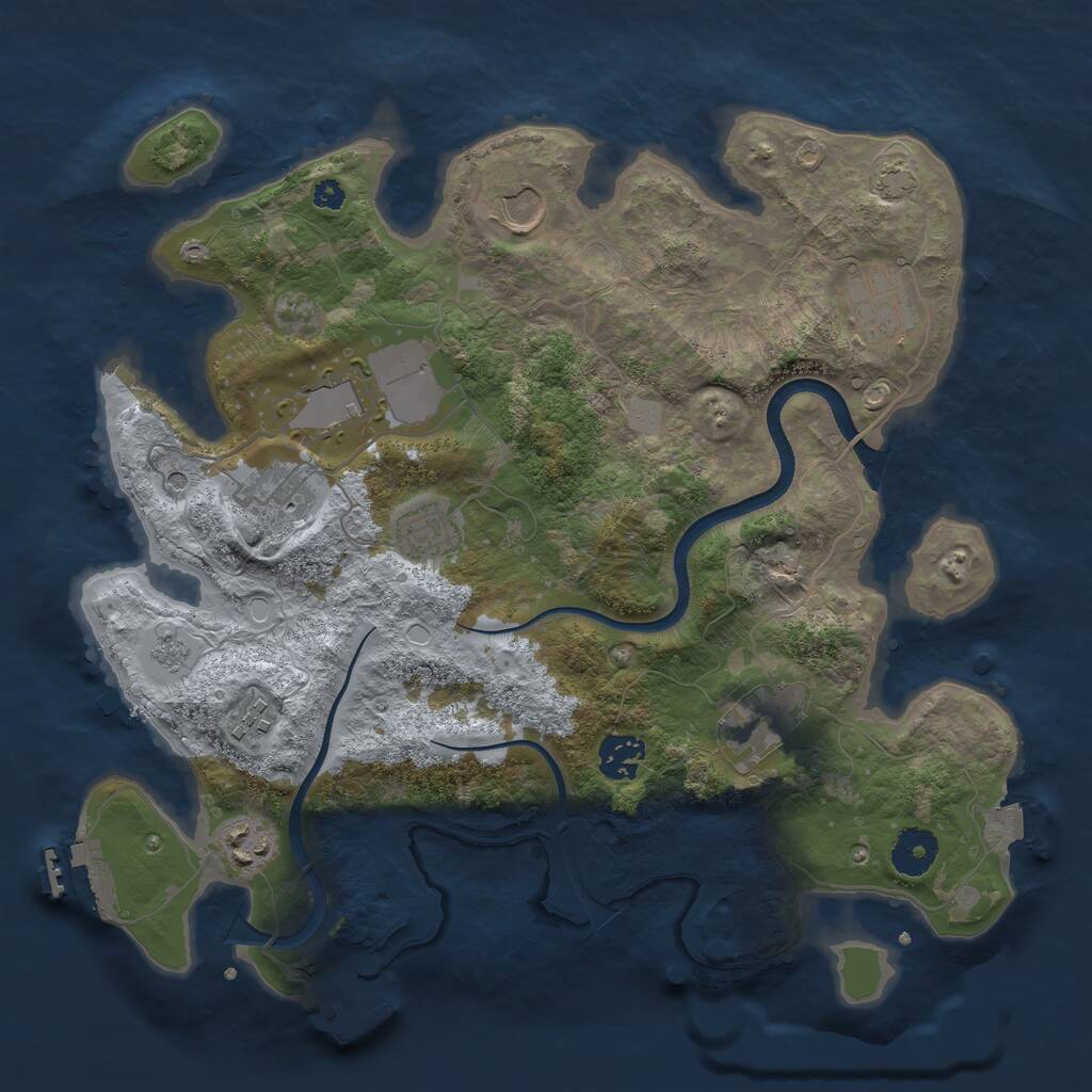Rust Map: Procedural Map, Size: 3500, Seed: 1865414561, 15 Monuments