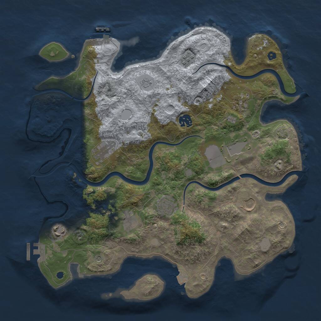 Rust Map: Procedural Map, Size: 3700, Seed: 63229680, 15 Monuments