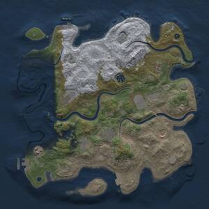 Thumbnail Rust Map: Procedural Map, Size: 3700, Seed: 63229680, 15 Monuments