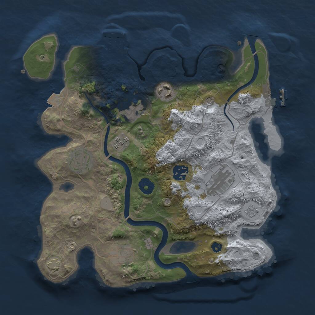 Rust Map: Procedural Map, Size: 3000, Seed: 996, 13 Monuments