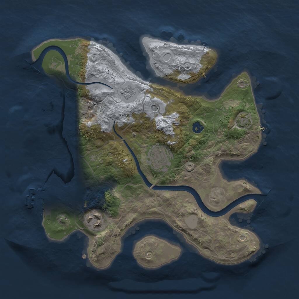 Rust Map: Procedural Map, Size: 2650, Seed: 244998967, 7 Monuments