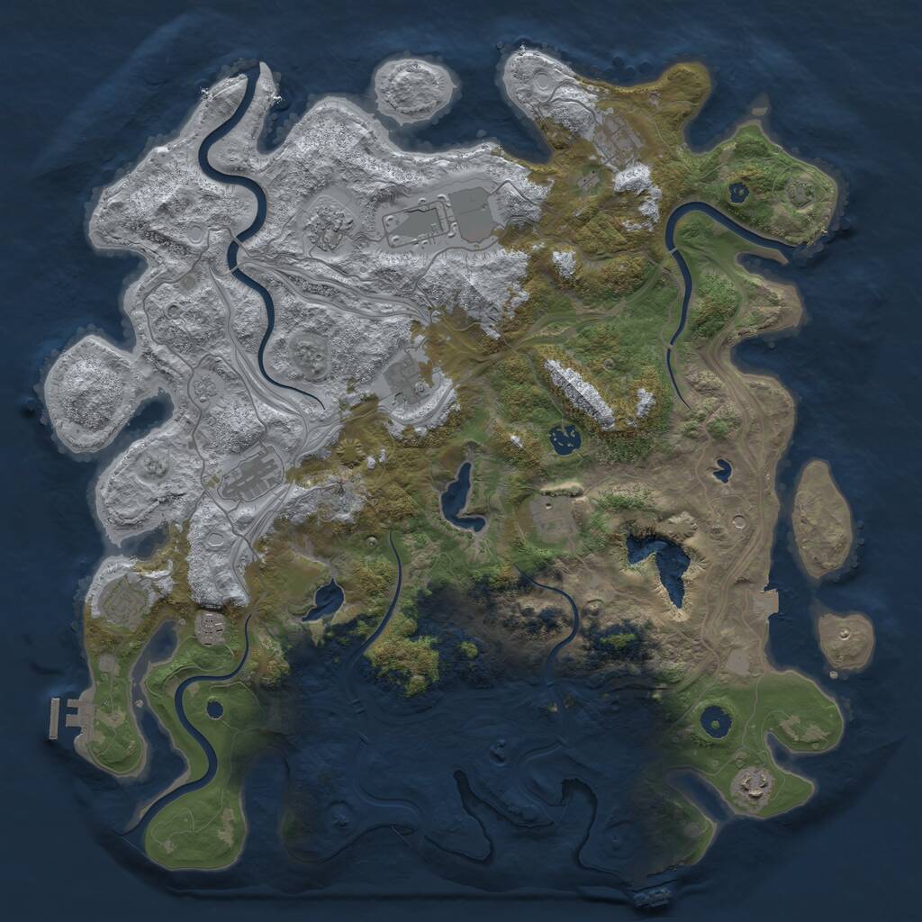 Rust Map: Procedural Map, Size: 4500, Seed: 19990203, 16 Monuments