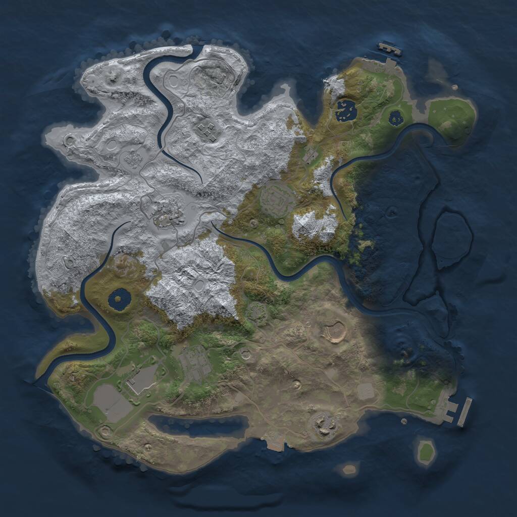 Rust Map: Procedural Map, Size: 3500, Seed: 312111746, 14 Monuments