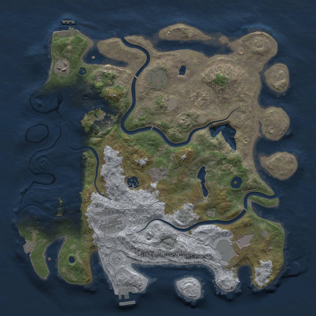 Rust Map: Procedural Map, Size: 4000, Seed: 20250627, 15 Monuments
