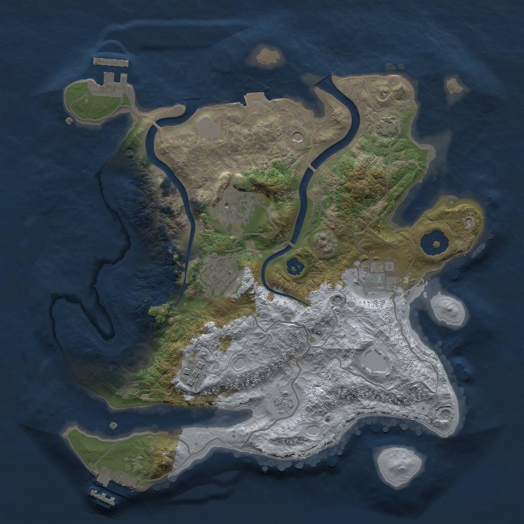 Rust Map: Procedural Map, Size: 3000, Seed: 1484465331, 10 Monuments