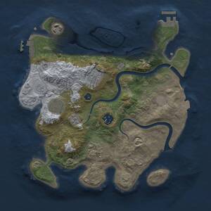 Thumbnail Rust Map: Procedural Map, Size: 3000, Seed: 1714147354, 12 Monuments