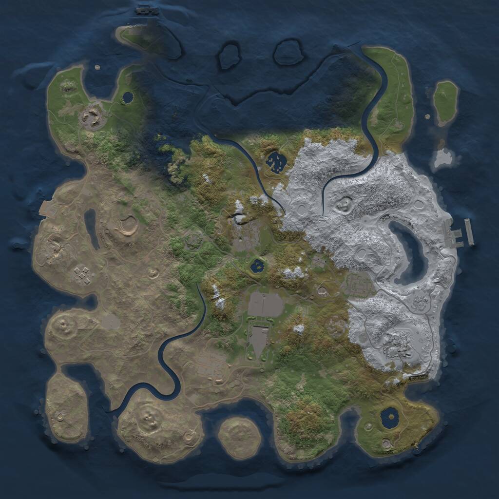 Rust Map: Procedural Map, Size: 3750, Seed: 1673829717, 15 Monuments