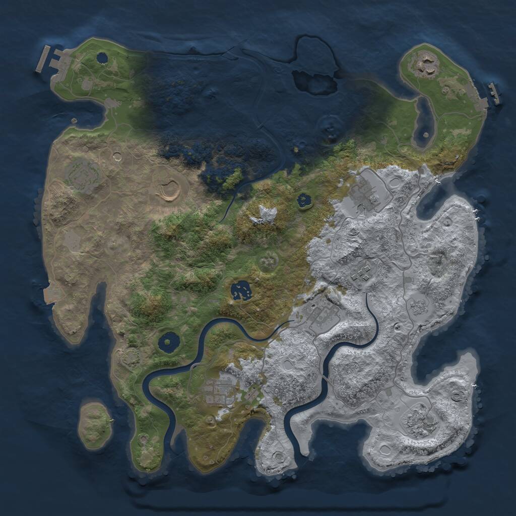 Rust Map: Procedural Map, Size: 3700, Seed: 330815557, 15 Monuments