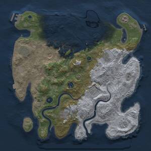 Thumbnail Rust Map: Procedural Map, Size: 3700, Seed: 330815557, 15 Monuments