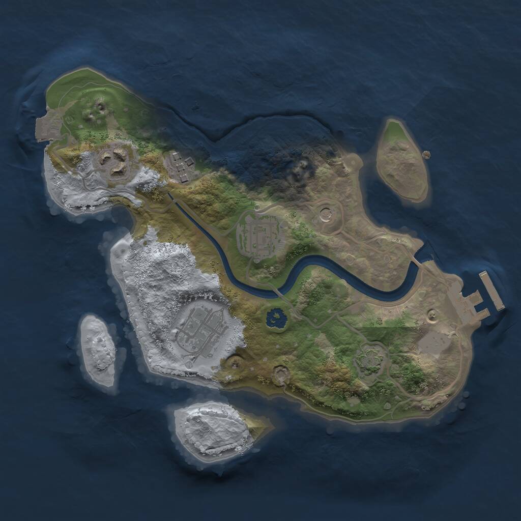 Rust Map: Procedural Map, Size: 2500, Seed: 1013462969, 8 Monuments