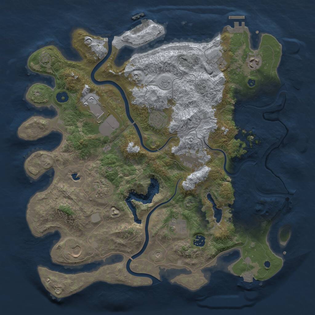 Rust Map: Procedural Map, Size: 4000, Seed: 575719077, 16 Monuments