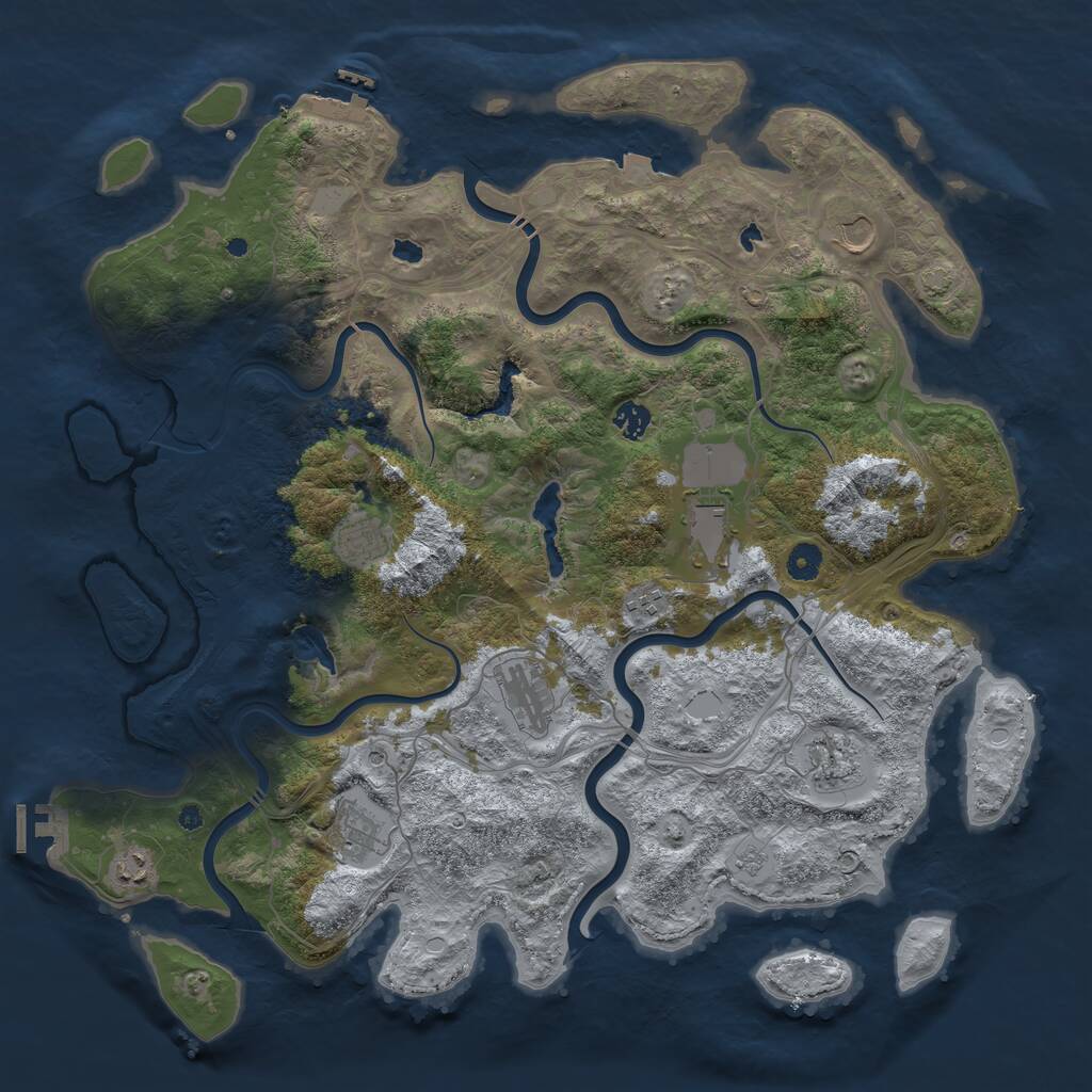 Rust Map: Procedural Map, Size: 4500, Seed: 46113465, 15 Monuments