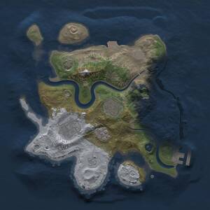 Thumbnail Rust Map: Procedural Map, Size: 2500, Seed: 28412047, 8 Monuments