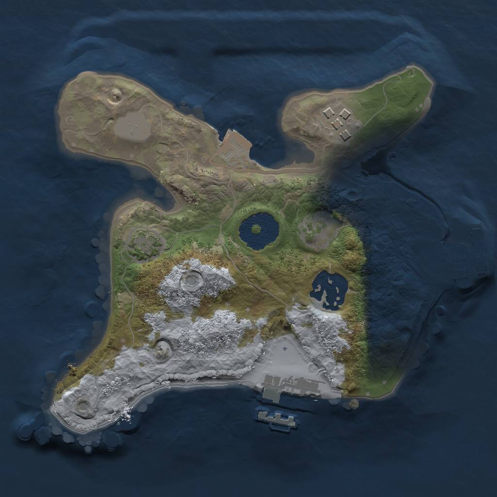 Rust Map: Procedural Map, Size: 2000, Seed: 309593372, 6 Monuments
