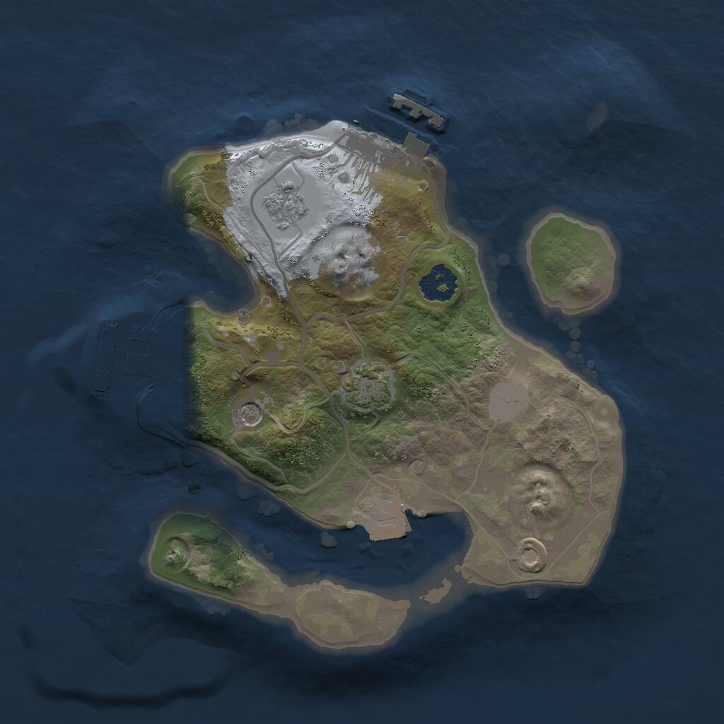 Rust Map: Procedural Map, Size: 2000, Seed: 1474882204, 6 Monuments