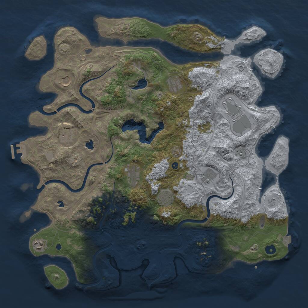 Rust Map: Procedural Map, Size: 4500, Seed: 735889802, 14 Monuments