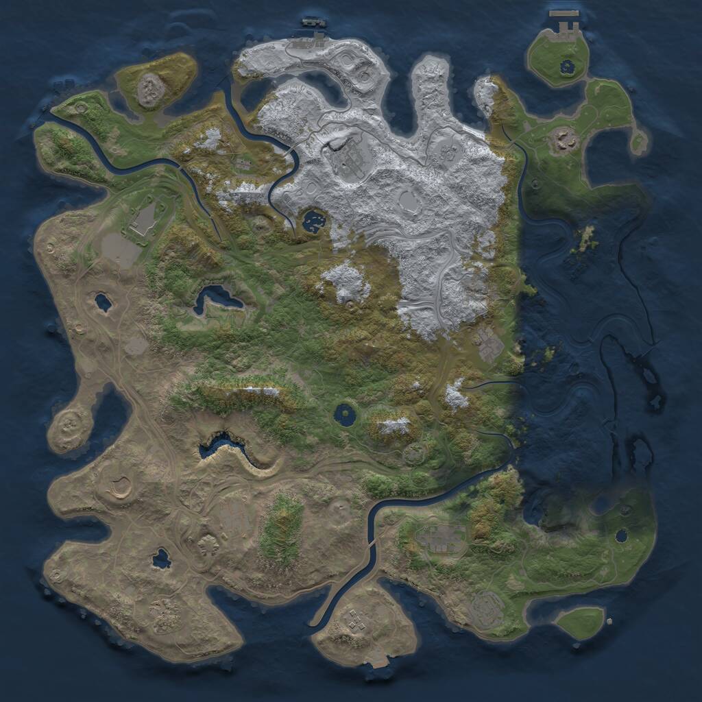 Rust Map: Procedural Map, Size: 4800, Seed: 283161803, 17 Monuments