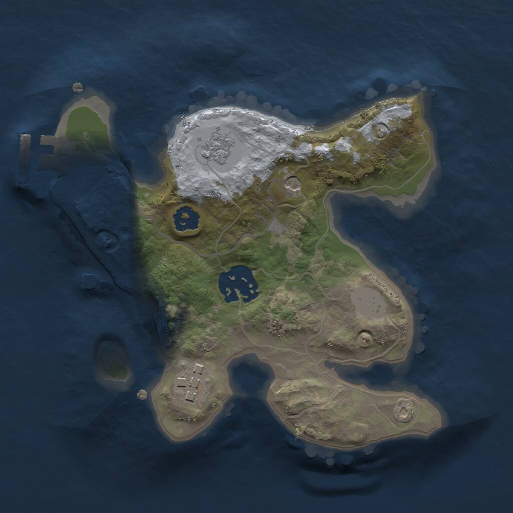 Rust Map: Procedural Map, Size: 2000, Seed: 716901307, 6 Monuments