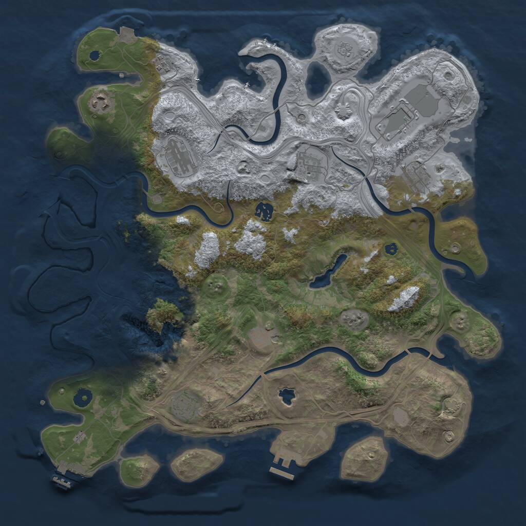Rust Map: Procedural Map, Size: 4250, Seed: 434656, 15 Monuments