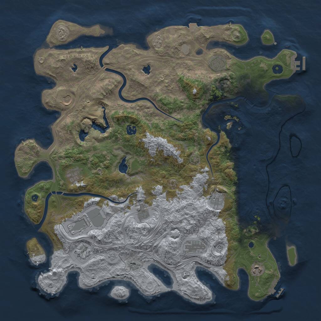 Rust Map: Procedural Map, Size: 4700, Seed: 2547596, 17 Monuments