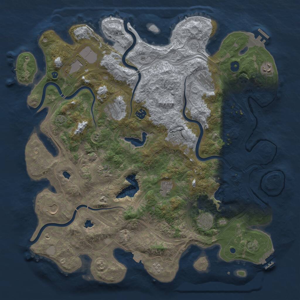 Rust Map: Procedural Map, Size: 4500, Seed: 847203054, 17 Monuments