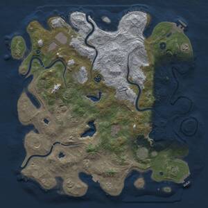 Thumbnail Rust Map: Procedural Map, Size: 4500, Seed: 847203054, 17 Monuments