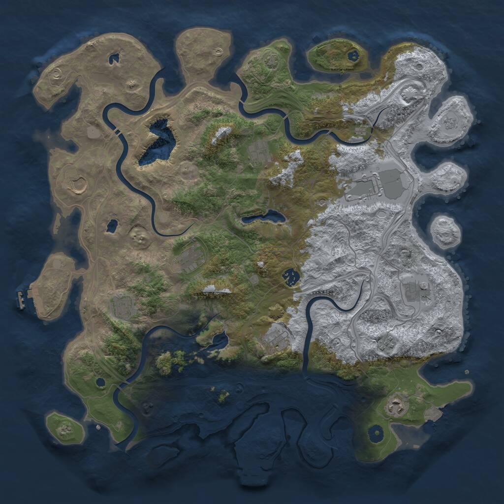 Rust Map: Procedural Map, Size: 4500, Seed: 522564277, 16 Monuments