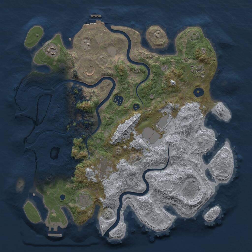 Rust Map: Procedural Map, Size: 3800, Seed: 927242763, 15 Monuments