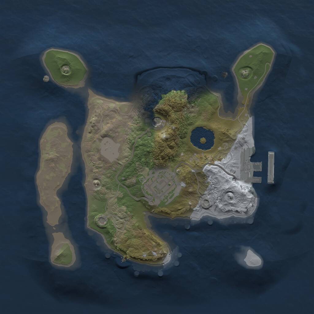 Rust Map: Procedural Map, Size: 2000, Seed: 208816, 4 Monuments