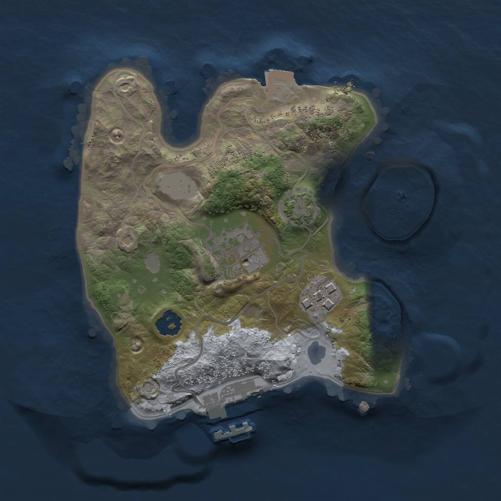 Rust Map: Procedural Map, Size: 2000, Seed: 529959564, 5 Monuments