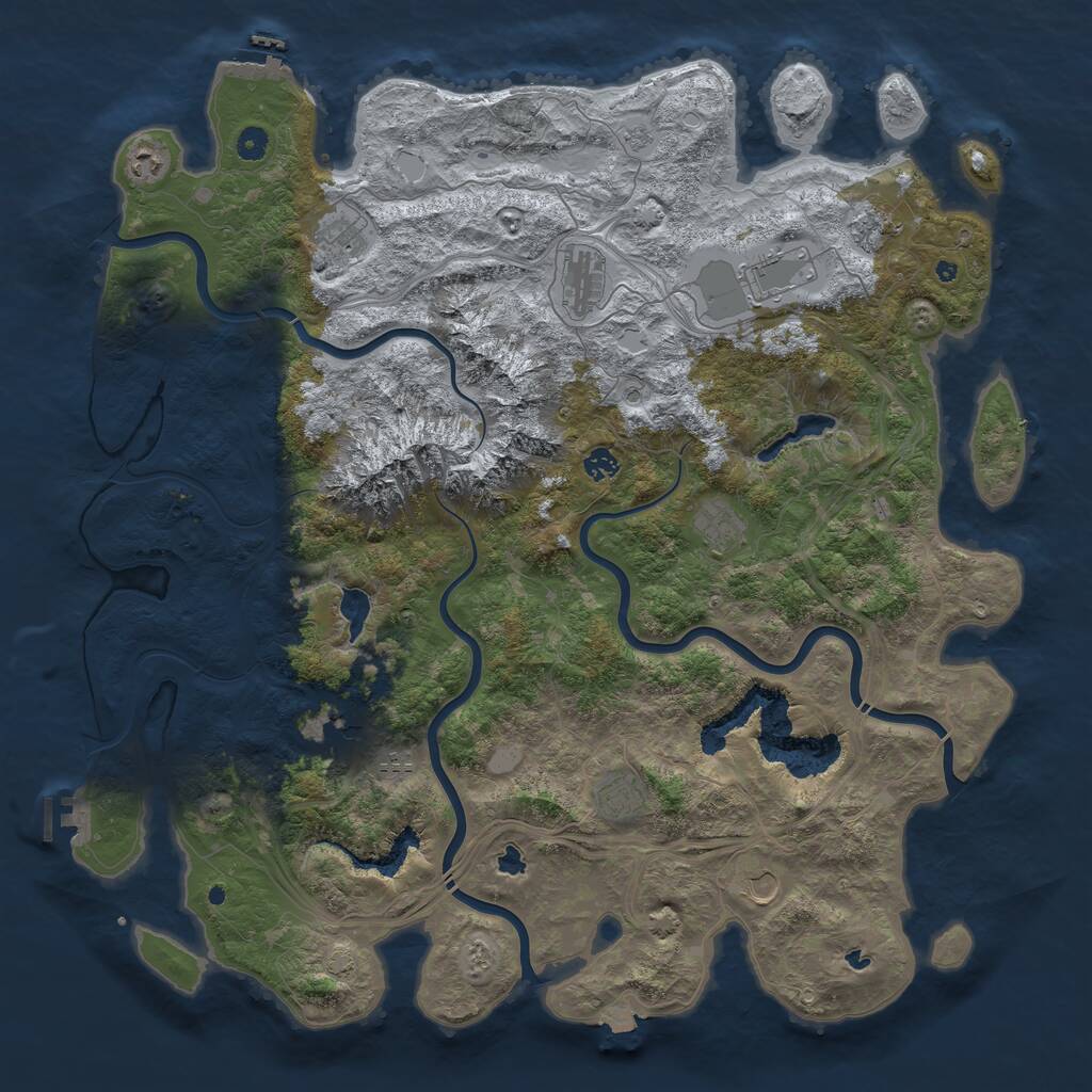 Rust Map: Procedural Map, Size: 5000, Seed: 157781, 17 Monuments