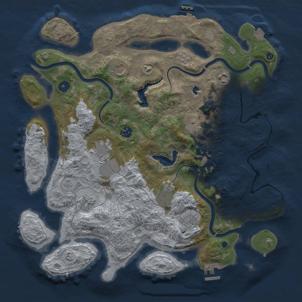 Rust Map: Procedural Map, Size: 4000, Seed: 1704228990, 15 Monuments