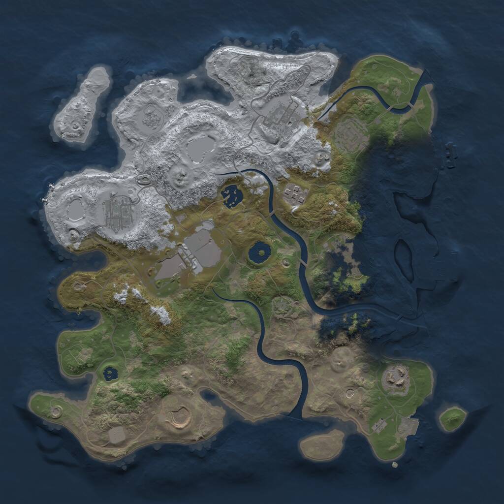Rust Map: Procedural Map, Size: 3500, Seed: 2019125609, 15 Monuments