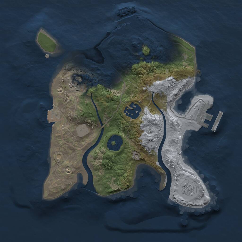Rust Map: Procedural Map, Size: 2300, Seed: 1832571226, 6 Monuments