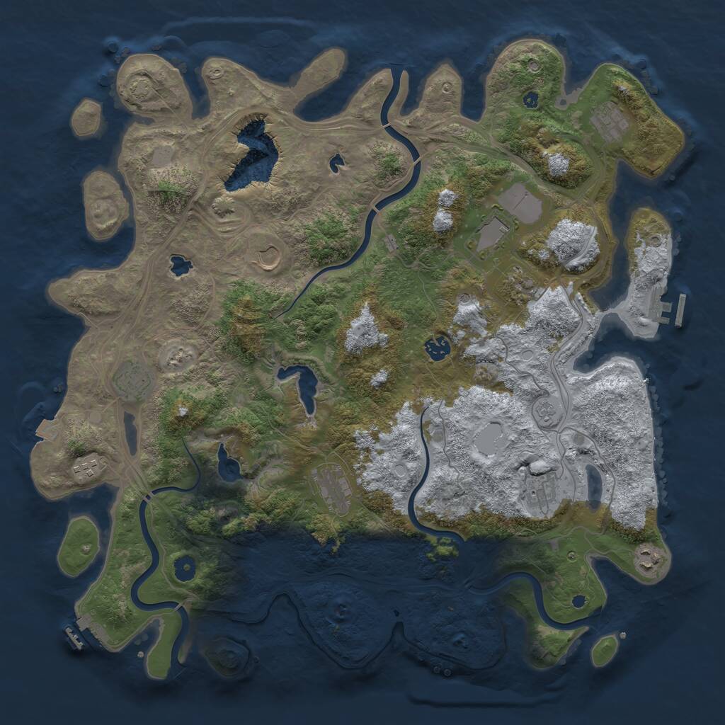 Rust Map: Procedural Map, Size: 4500, Seed: 347833552, 16 Monuments